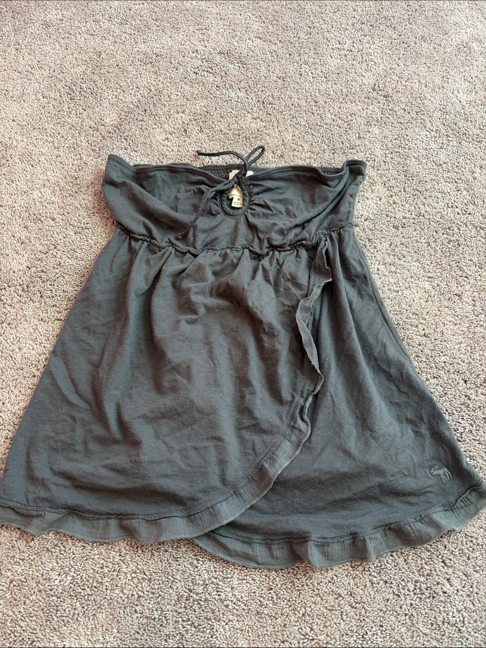 Abercrombie Strapless Ruched Wrap tank top - Charcoal
